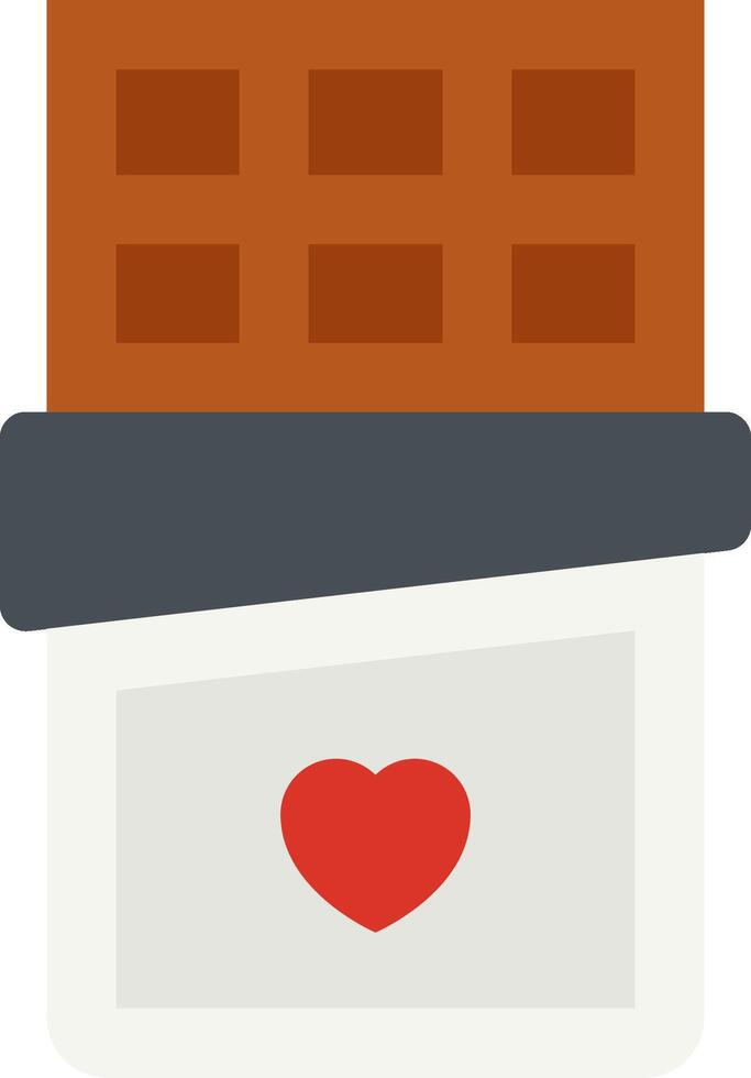 A chocolate bar with a heart on it vector