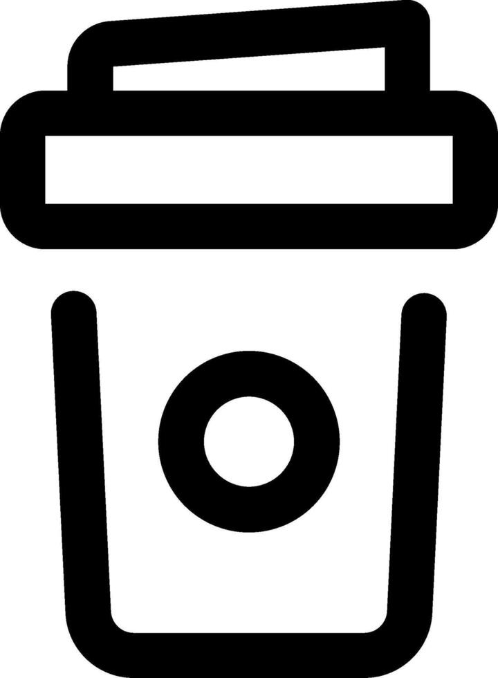 A black and white icon of a cup vector