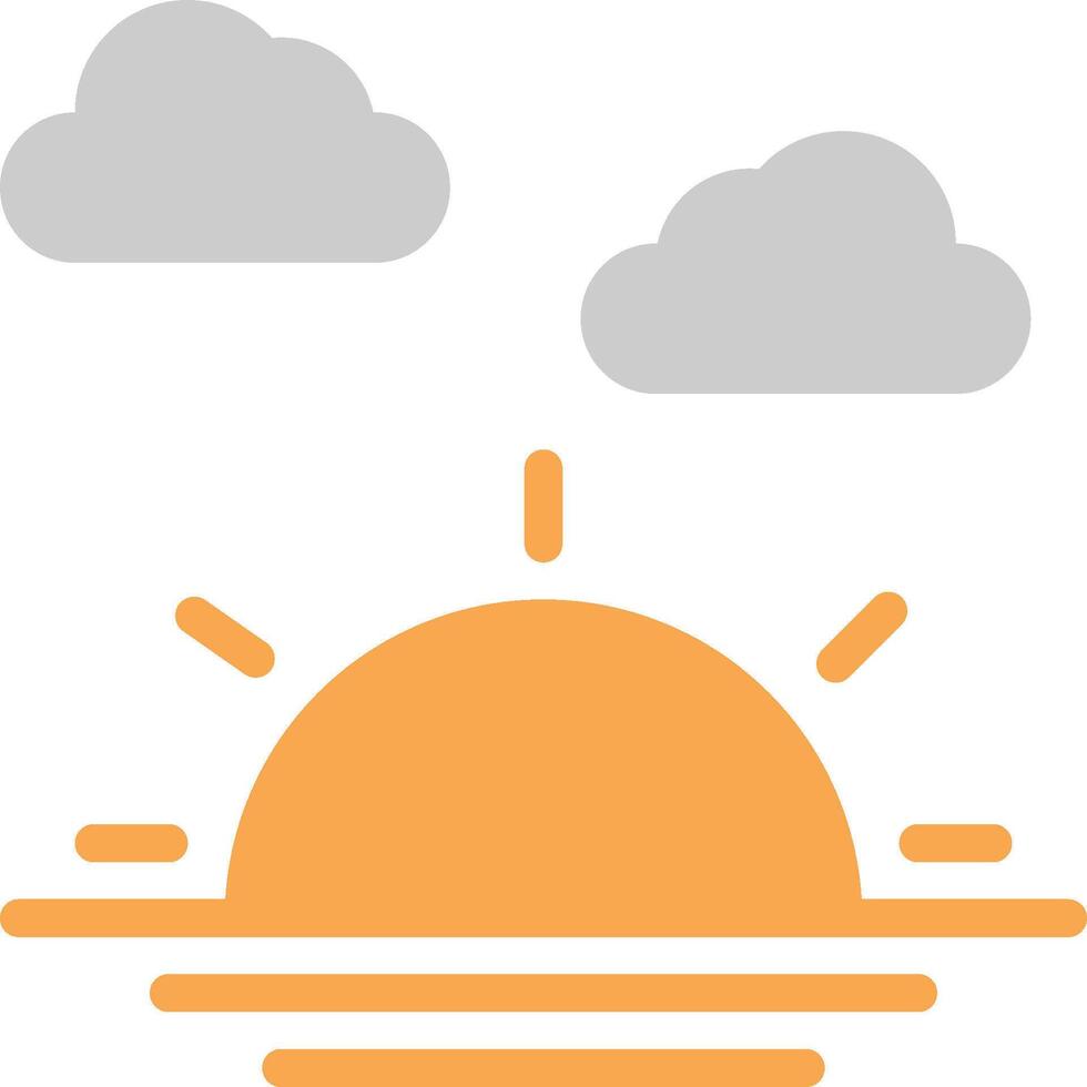 Sun and clouds icon vector