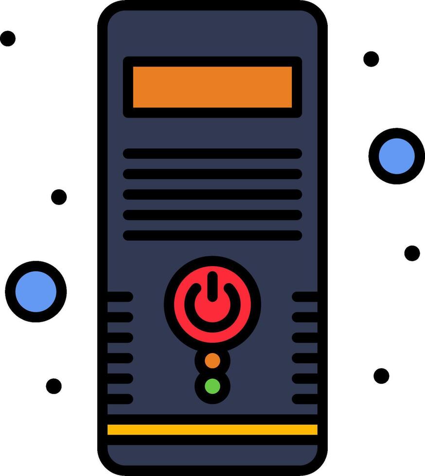 A computer with a power button on it vector