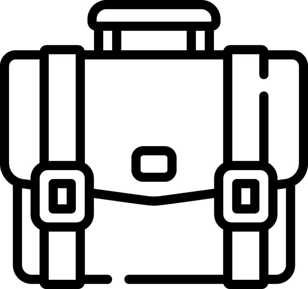 A black and white line drawing of a briefcase vector