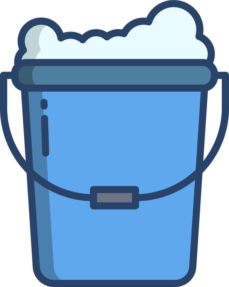 A bucket with soap and water in it vector