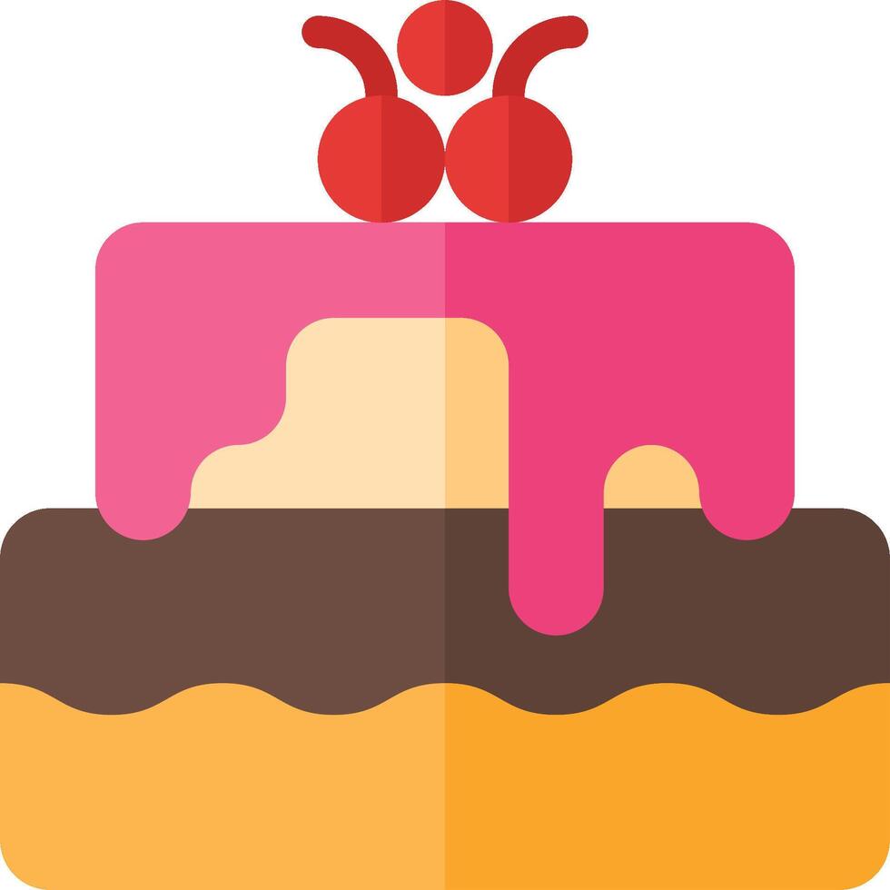 Cake icon with a cherry on top vector