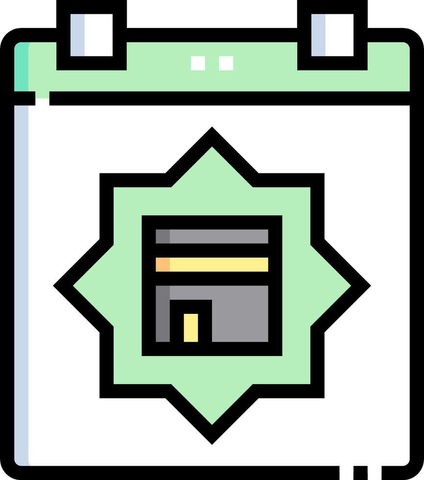 A calendar icon with a green square vector