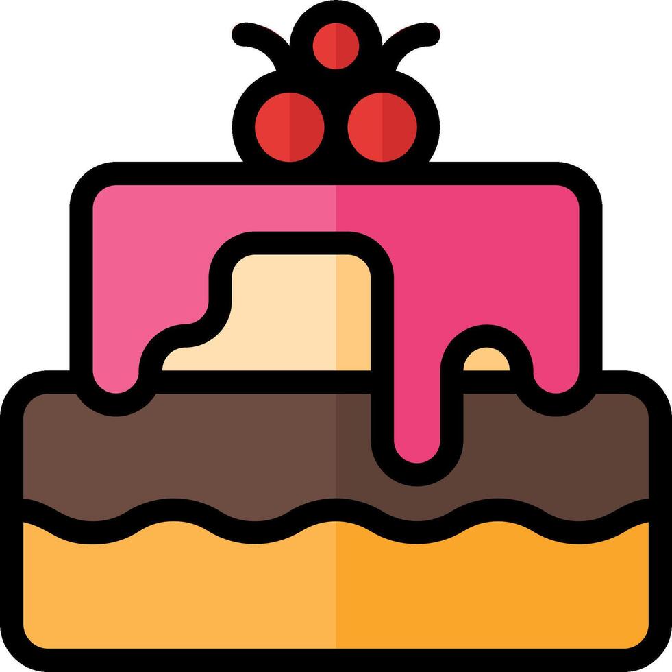 Cake icon with cherry on top vector