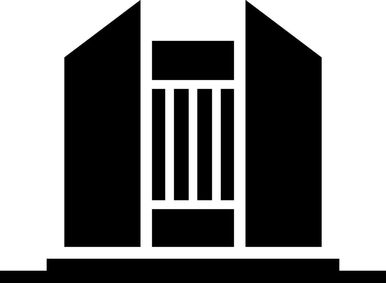 The building is black and white with a white background vector