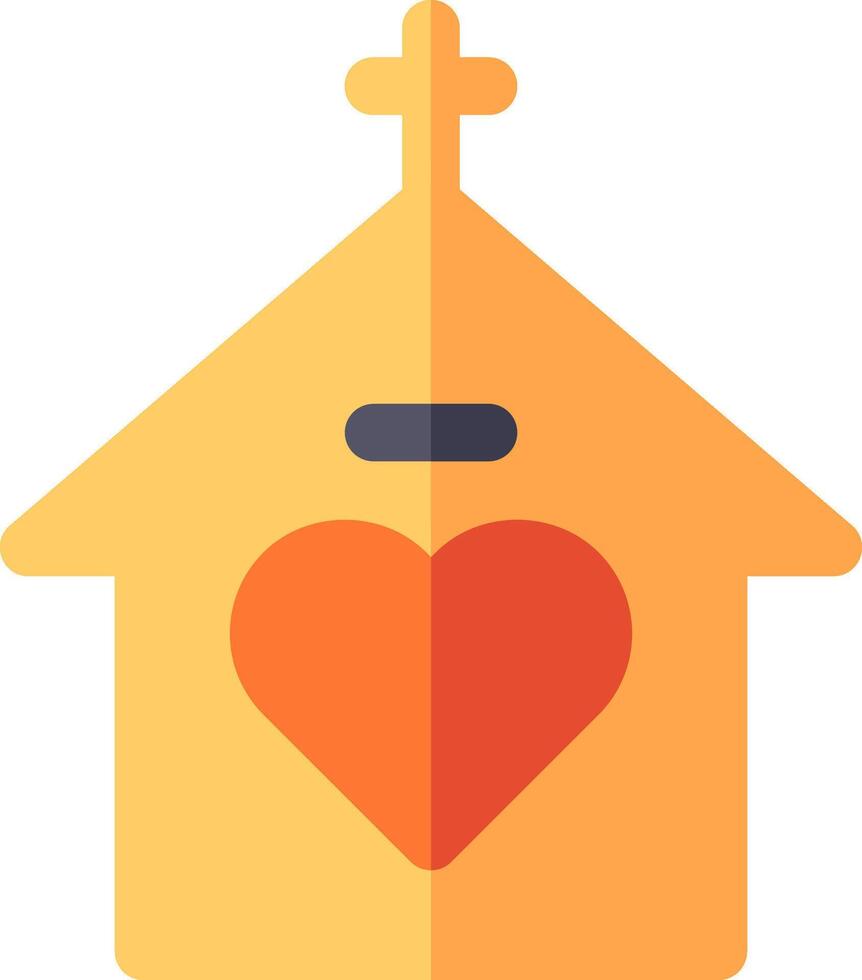 A church with a heart in the middle of it vector
