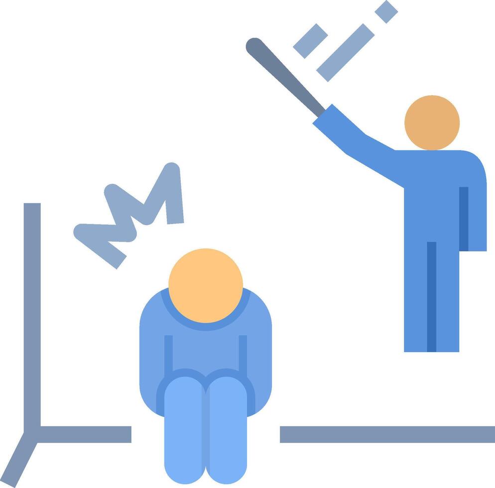 A man is standing next to a man who is sitting on the floor vector