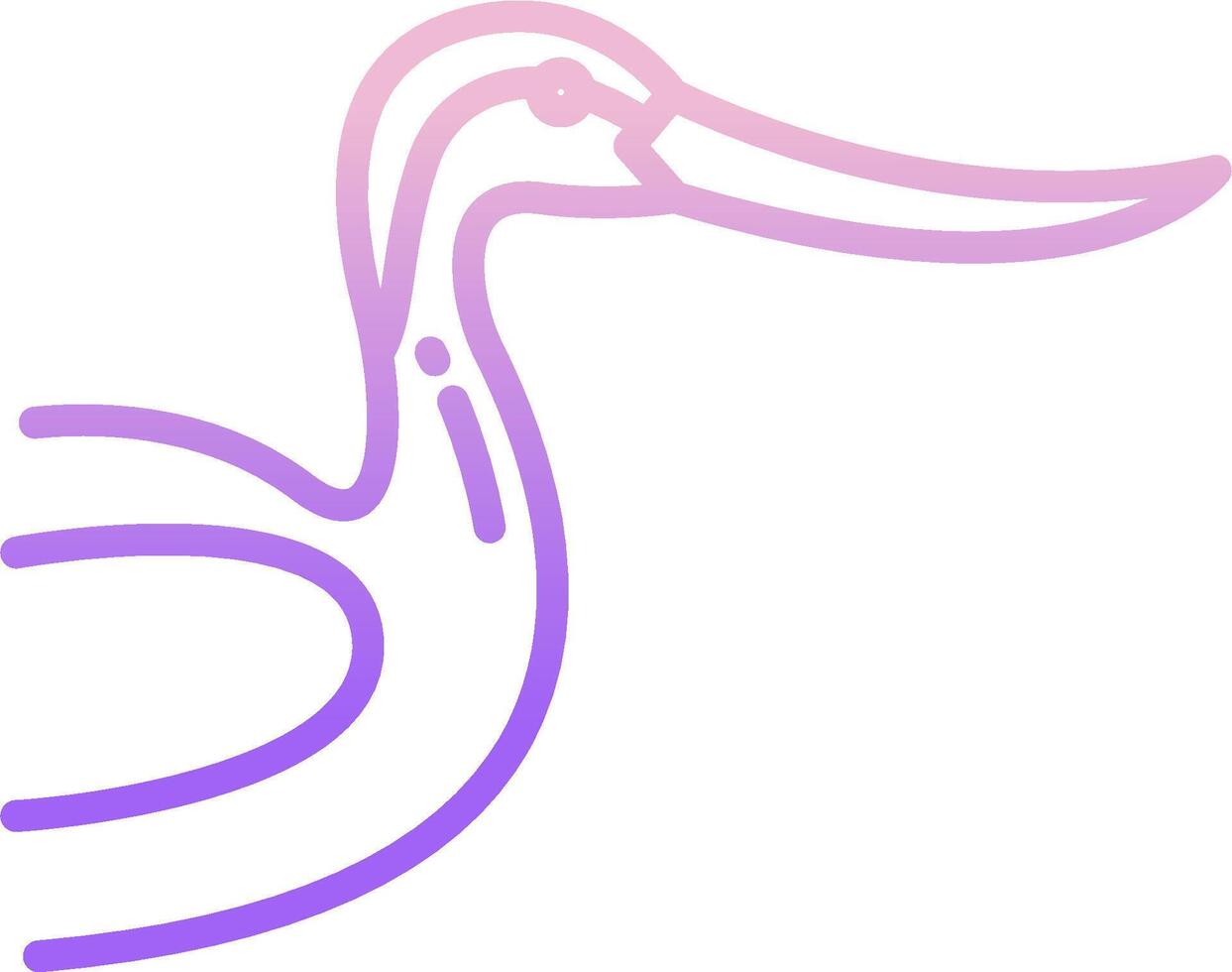 A bird with a purple and pink outline vector