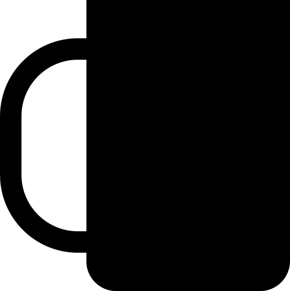 A black and white silhouette of a mug vector