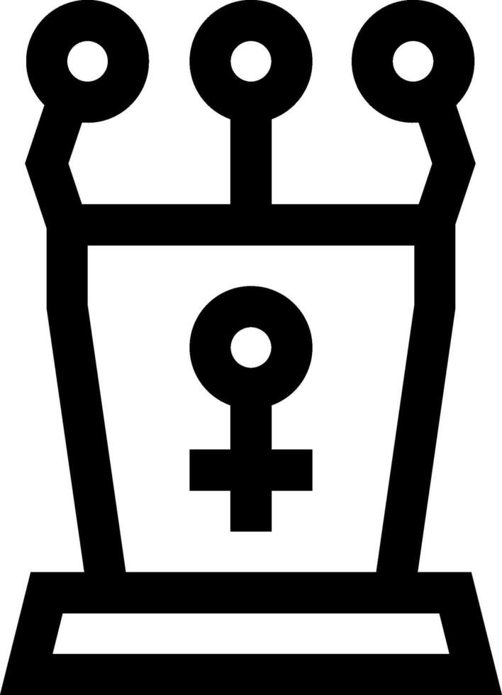 A black and white image of a woman in a box vector