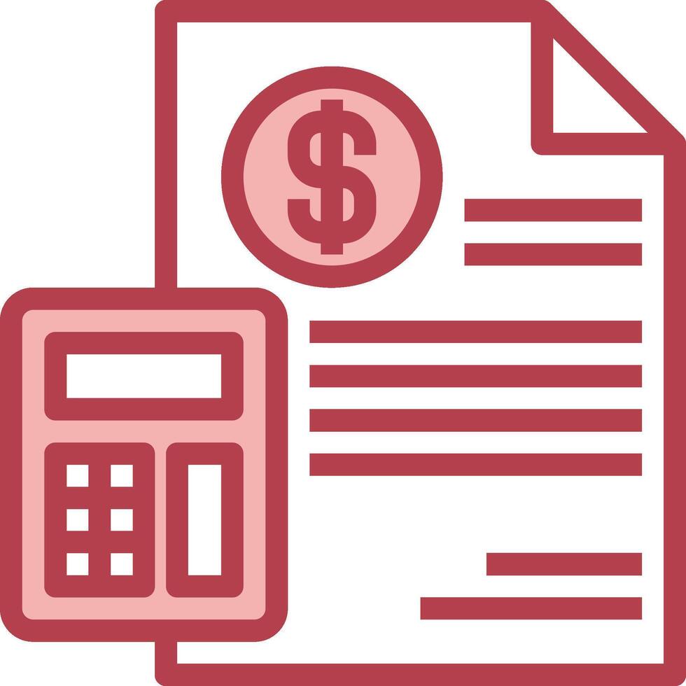 A document with a calculator and a dollar sign vector