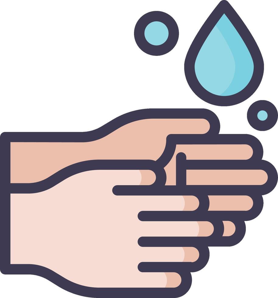 Hand washing icon with water droplet vector