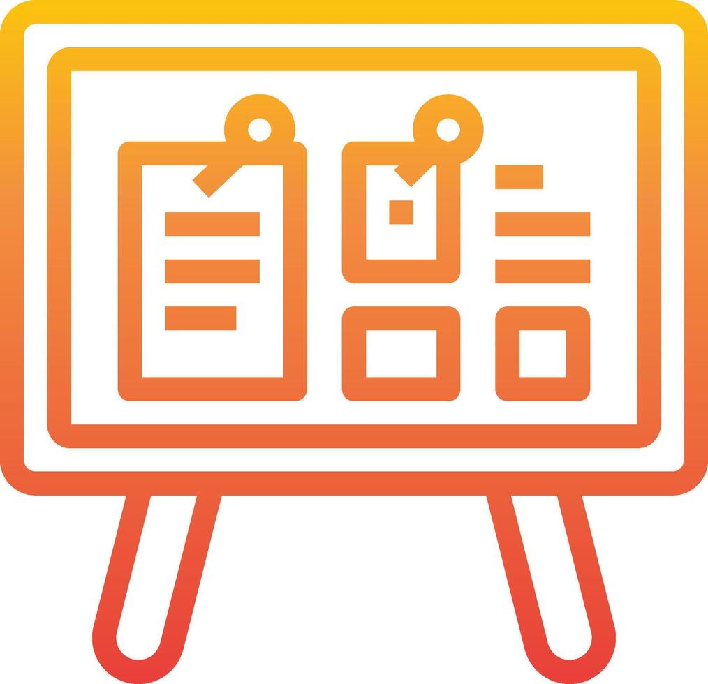 A whiteboard with a list of items on it vector