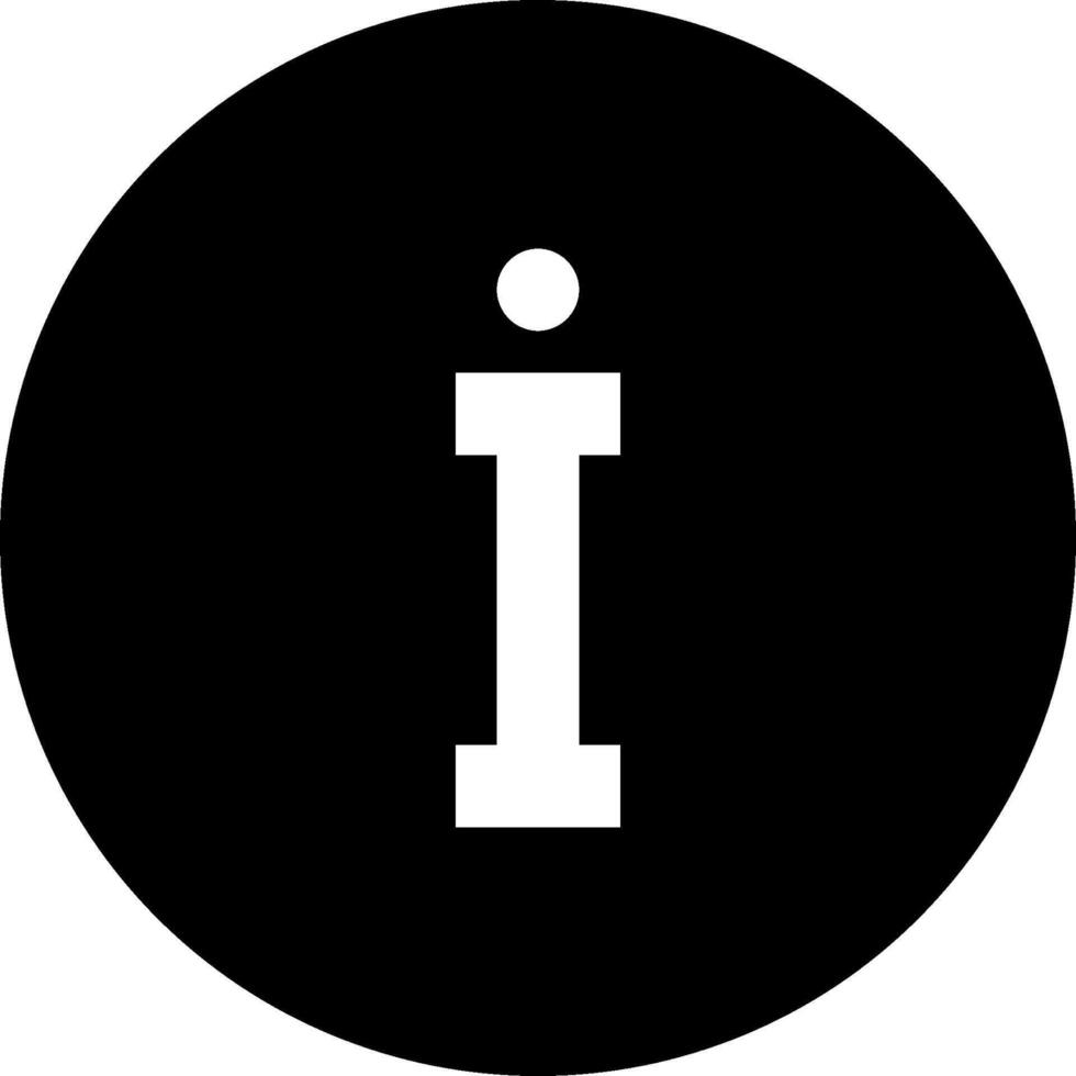 The i icon in a black circle vector