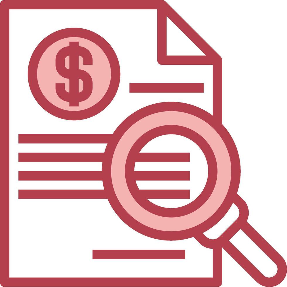 A document with a dollar sign and magnifying glass icon vector