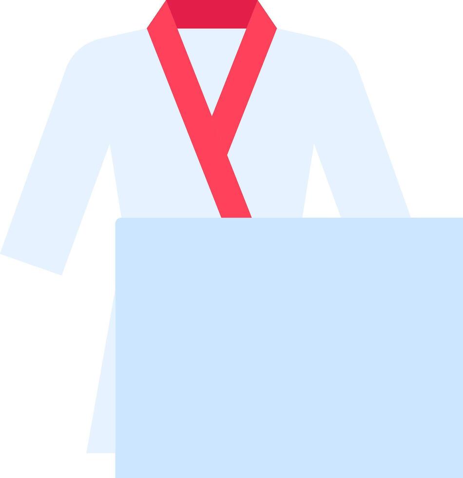 A white robe with a red ribbon on it vector