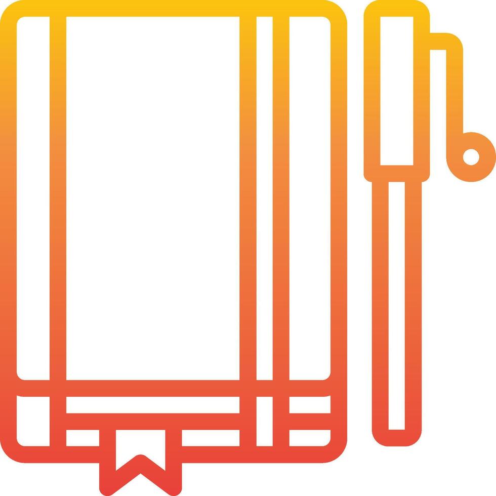 A notebook and pen icon on a white background vector