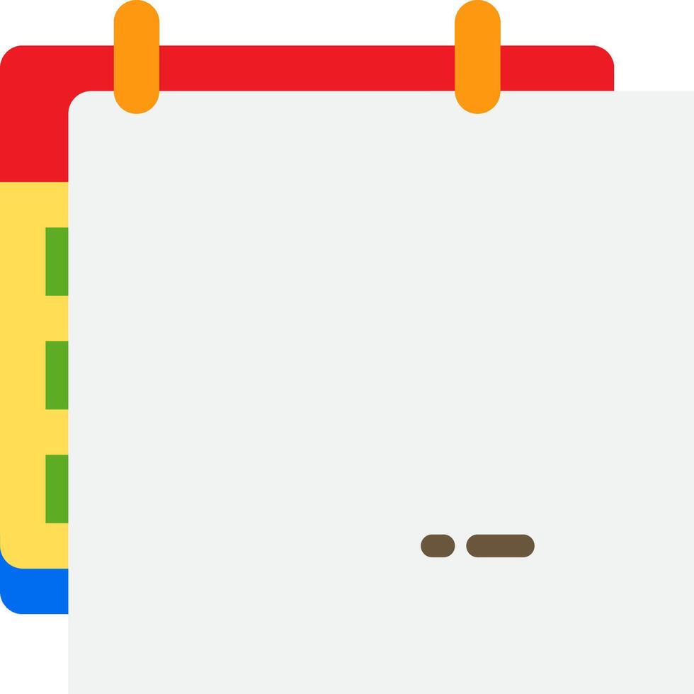 A white calendar with a note on it vector