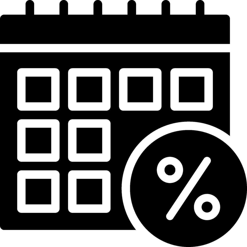 Calendar icon with percentage sign vector