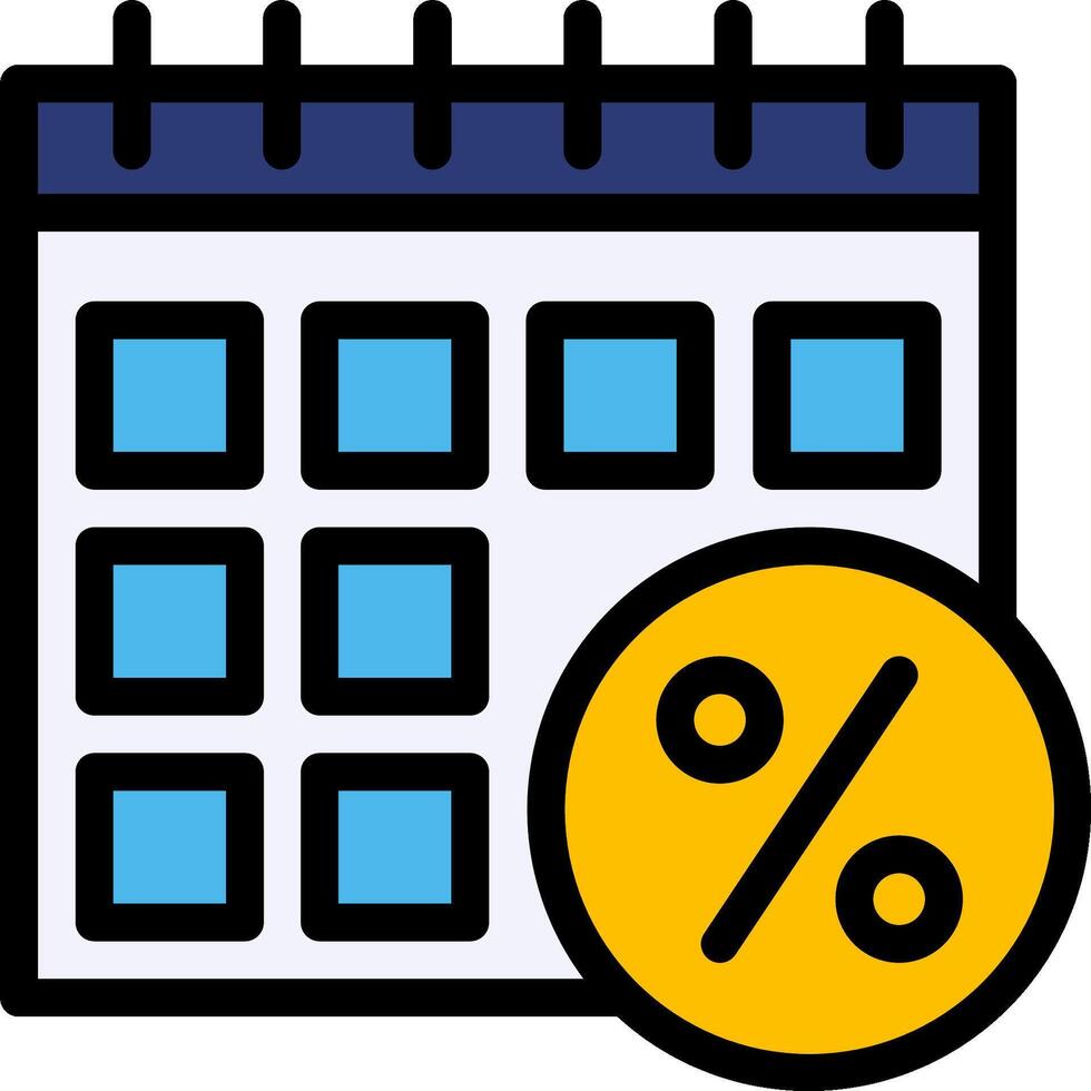 Calendar icon with percentage sign vector