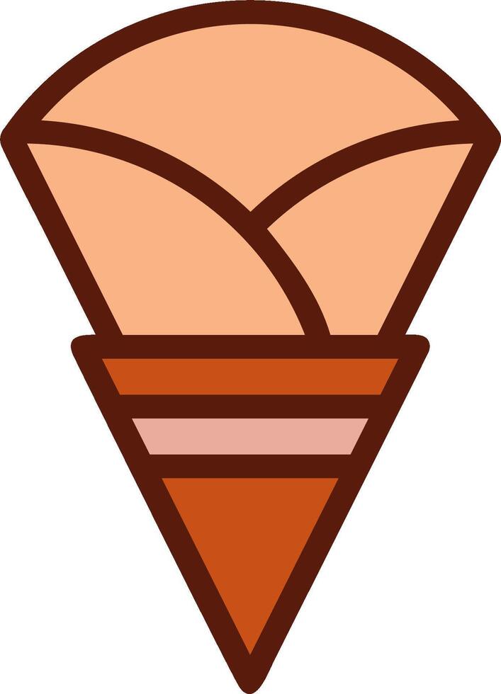 A cone shaped flower with a brown and white stripe vector