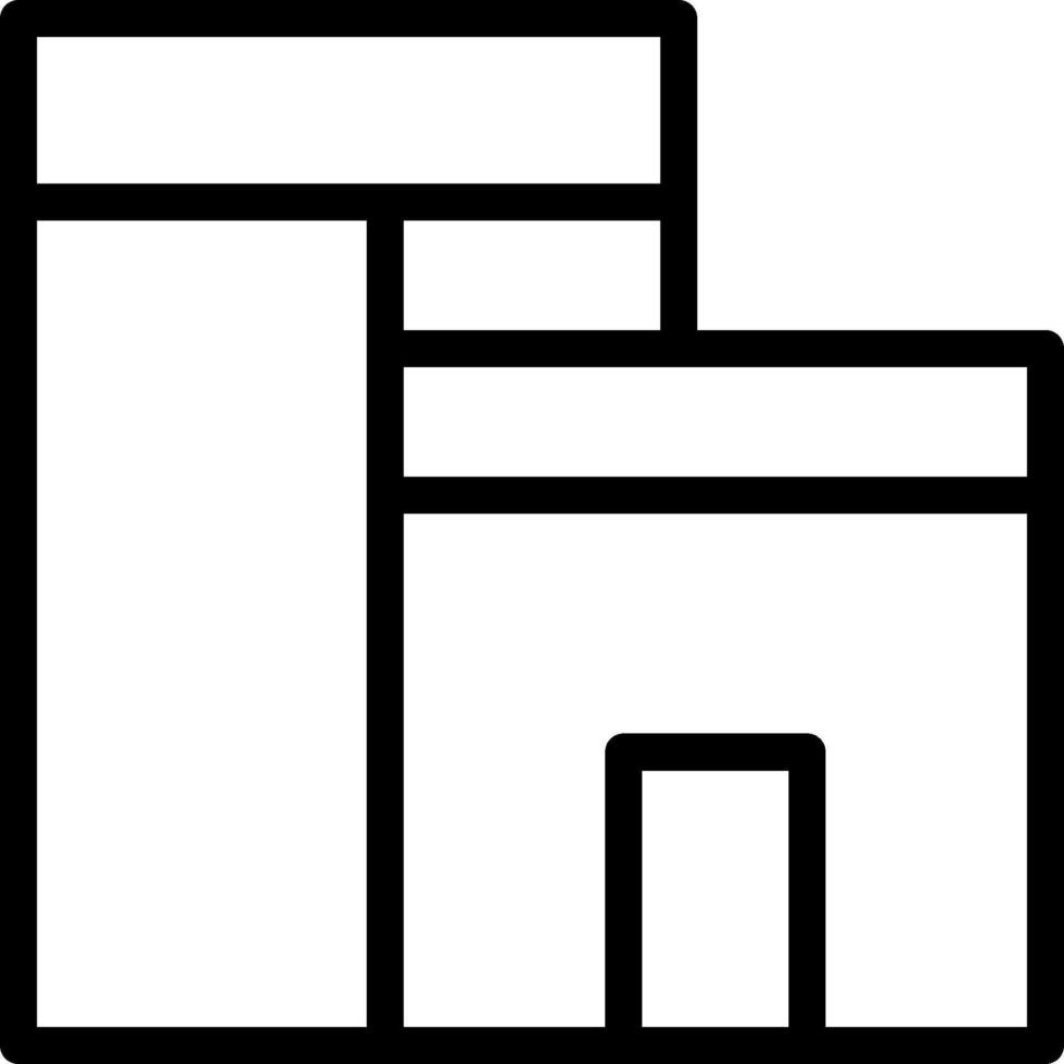 A black and white icon of a building vector