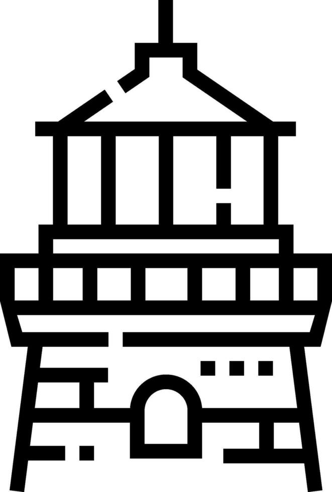 A black and white drawing of a lighthouse vector