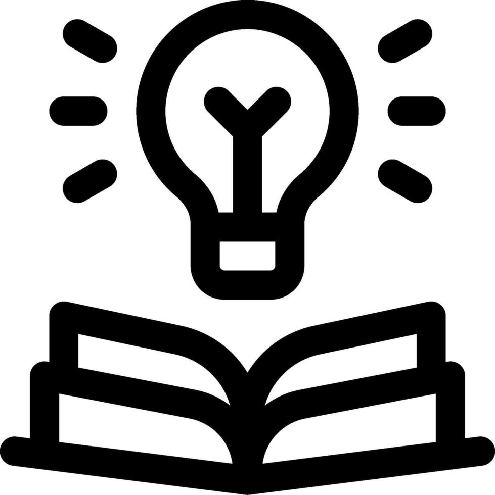 An open book with a light bulb above it vector