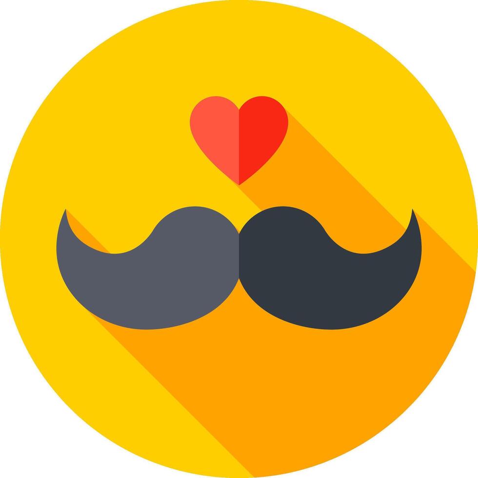 A mustache with a heart on it vector