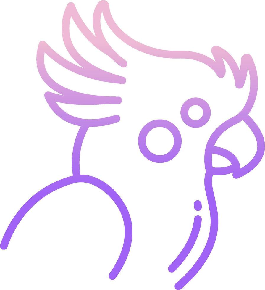 A purple line drawing of a parrot vector