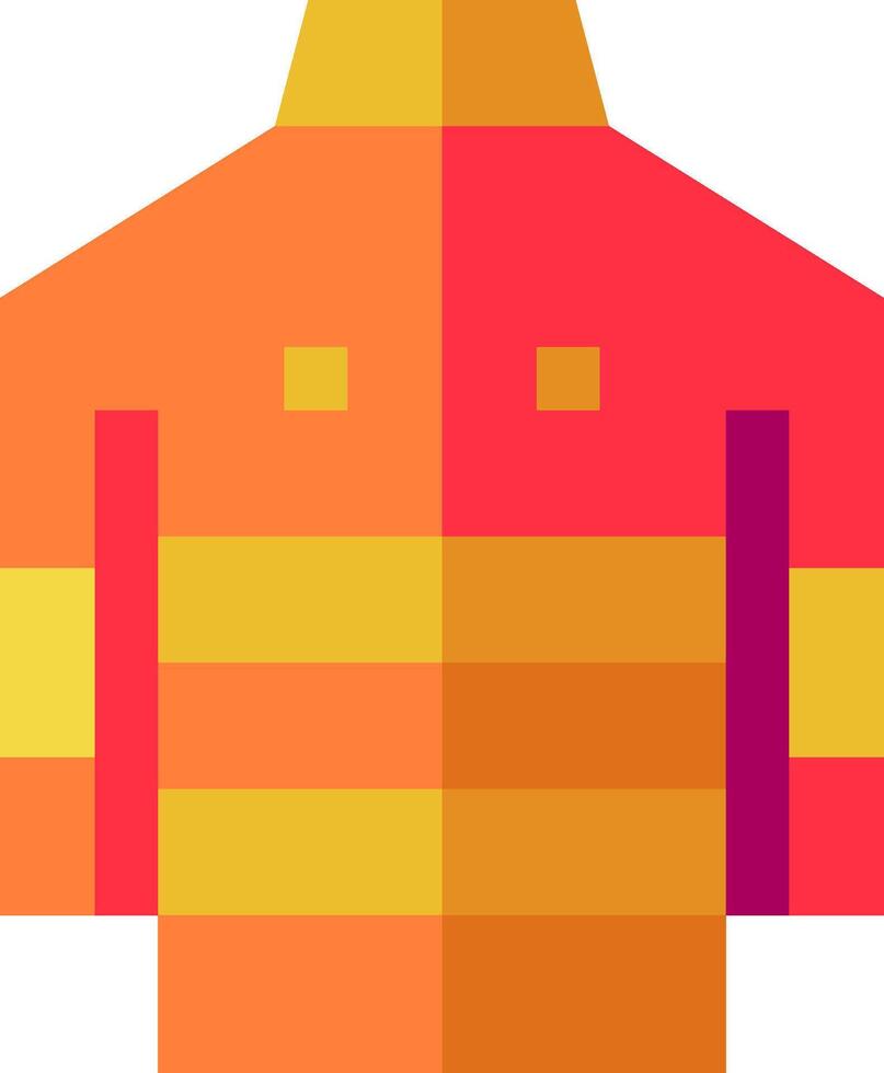 A cartoon orange and yellow jacket vector