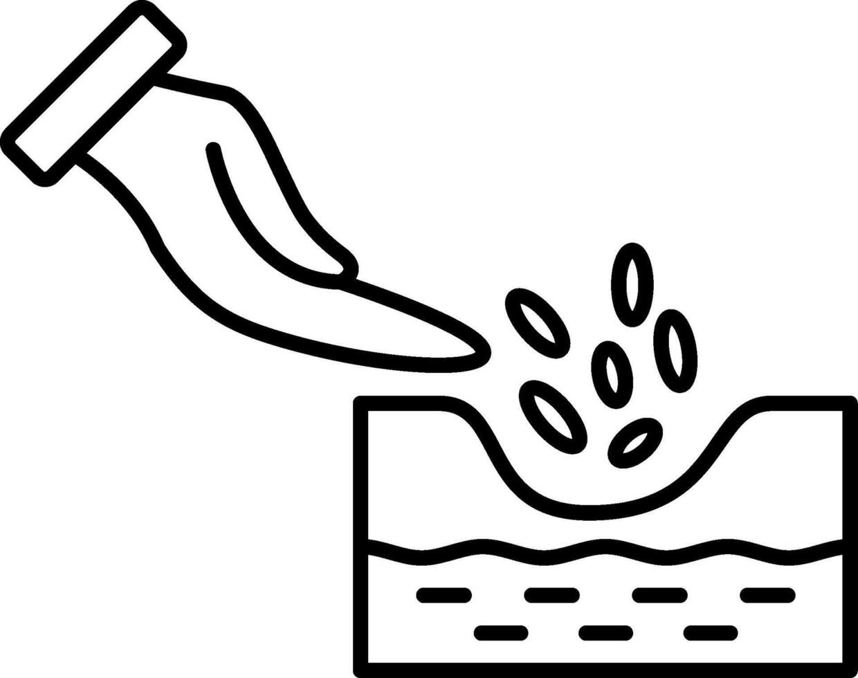 A hand is pouring water into a bowl vector