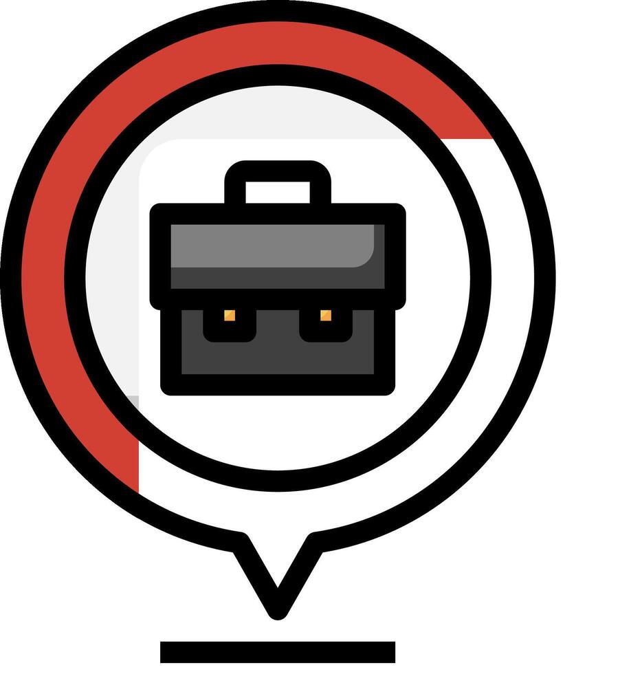 A black and red icon with a briefcase vector