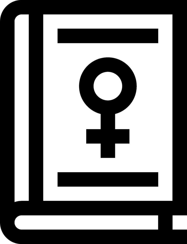 A book with a female symbol on it vector