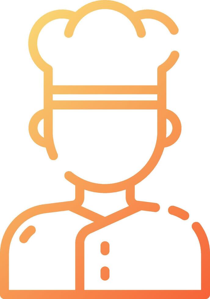 A chef icon with orange and yellow colors vector