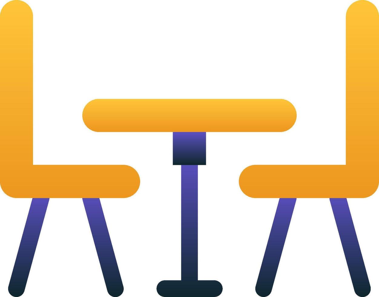 A table and chairs icon on a white background vector