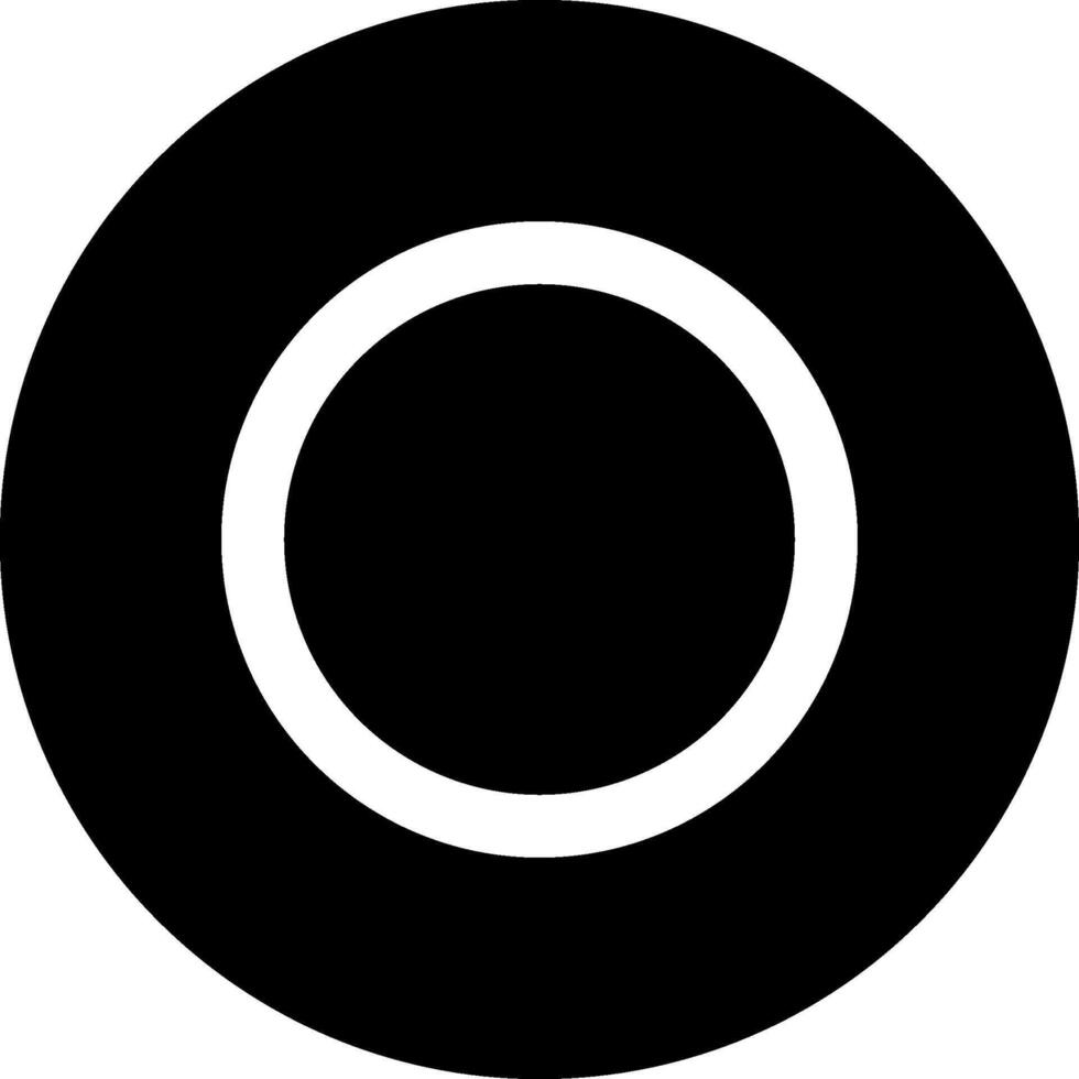 A black and white circle with a white circle in the center vector