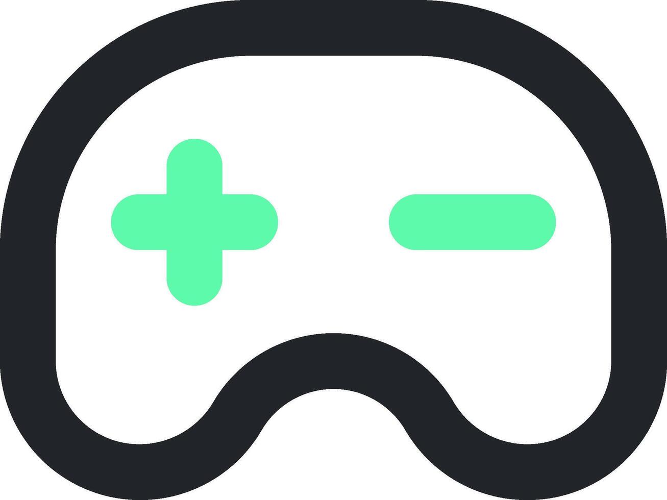 A game controller icon with a green cross vector