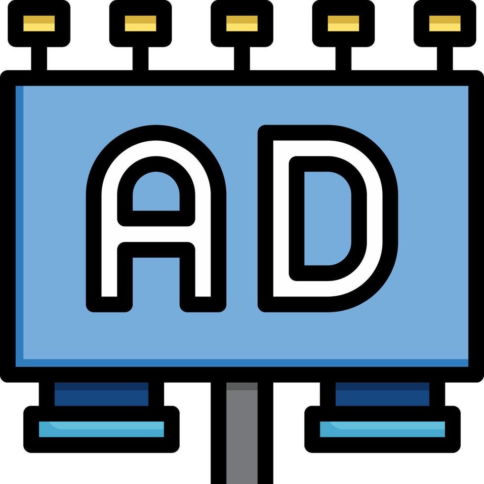 An ad sign with the word ad on it vector