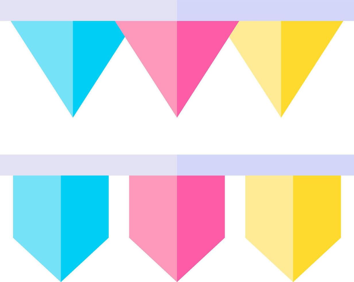 A set of colorful pennants on a white background vector