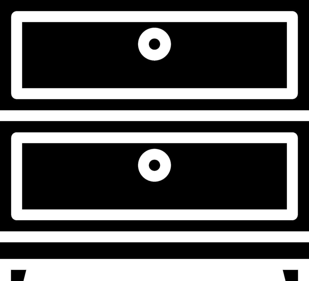 A black and white image of a chest of drawers vector