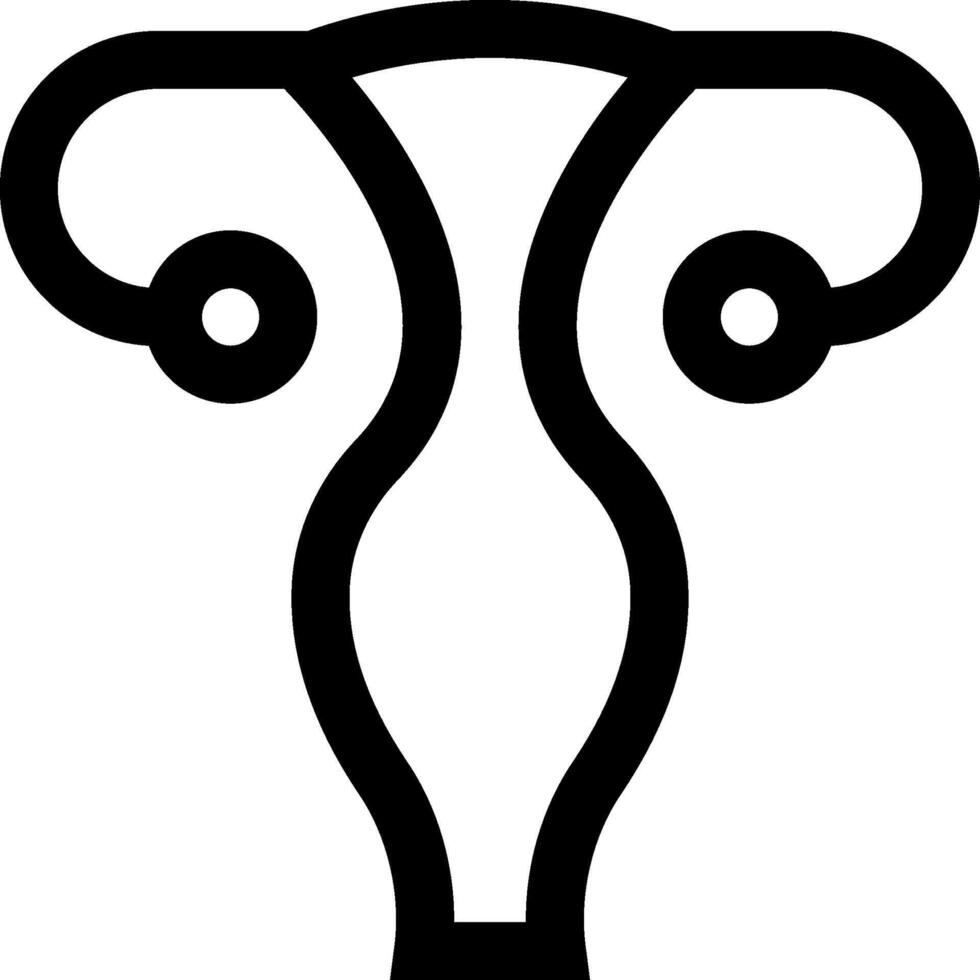 The symbol for the uterus is shown in black and white vector