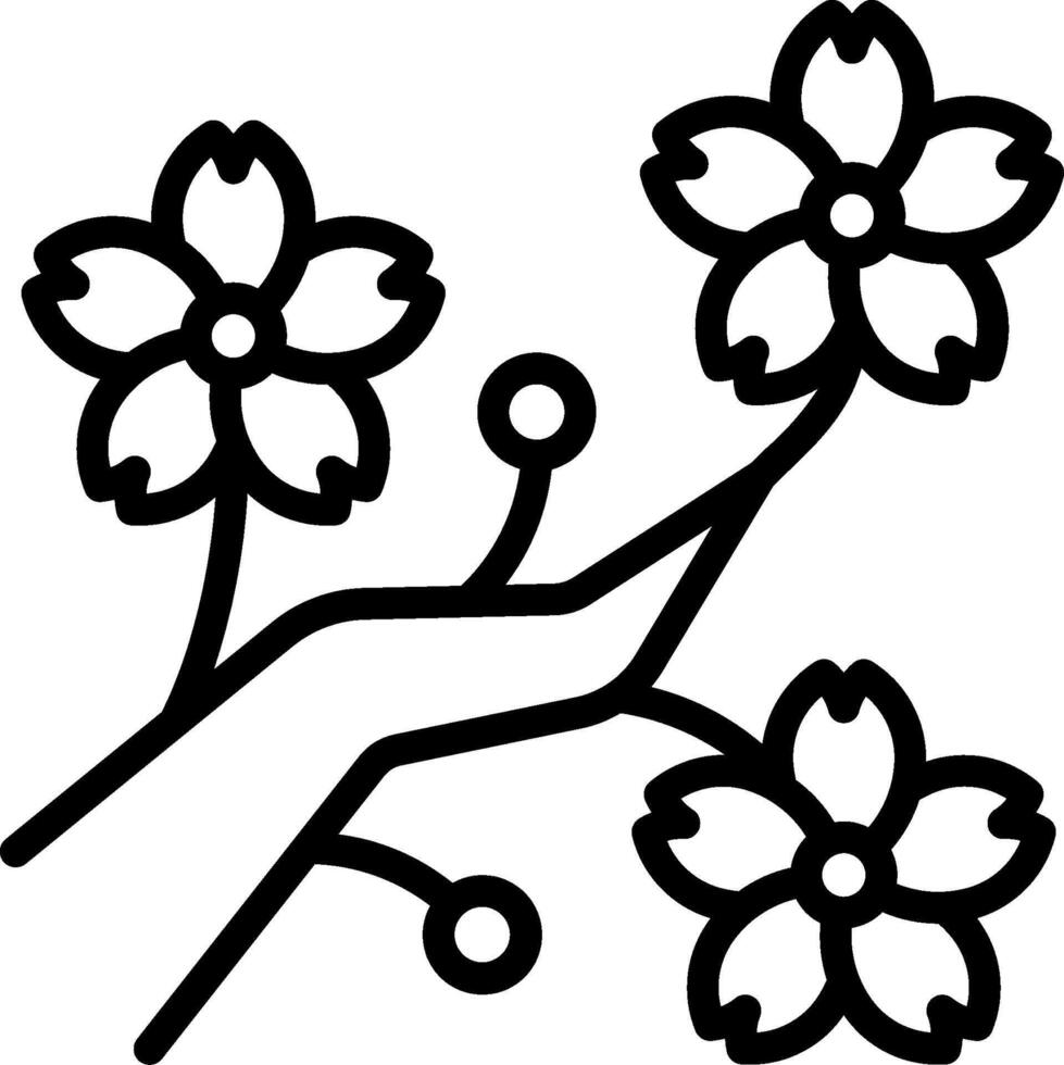 A black and white illustration of a hand holding flowers vector