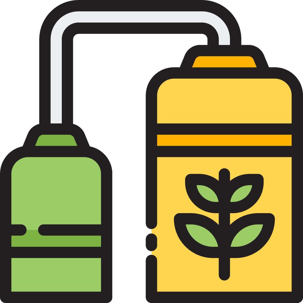 A green plant and a bottle with a green plant vector
