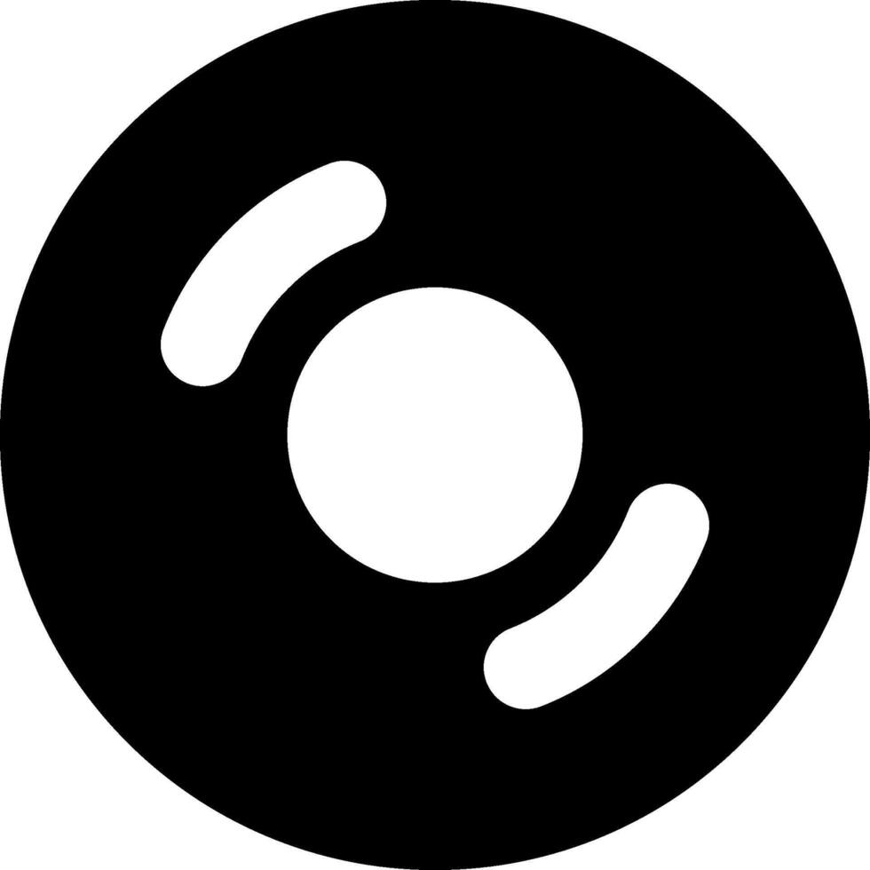 A black and white icon of a circular object vector