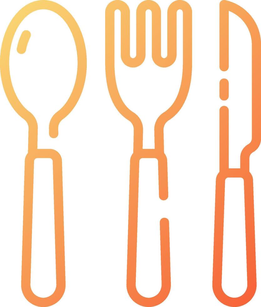 A set of three utensils with a fork, spoon and knife vector