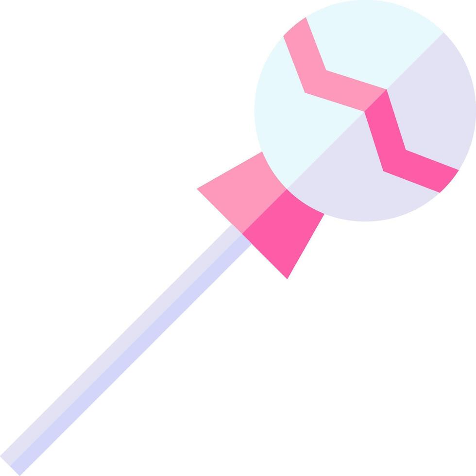 A pink and white lollipop with a pink bow vector