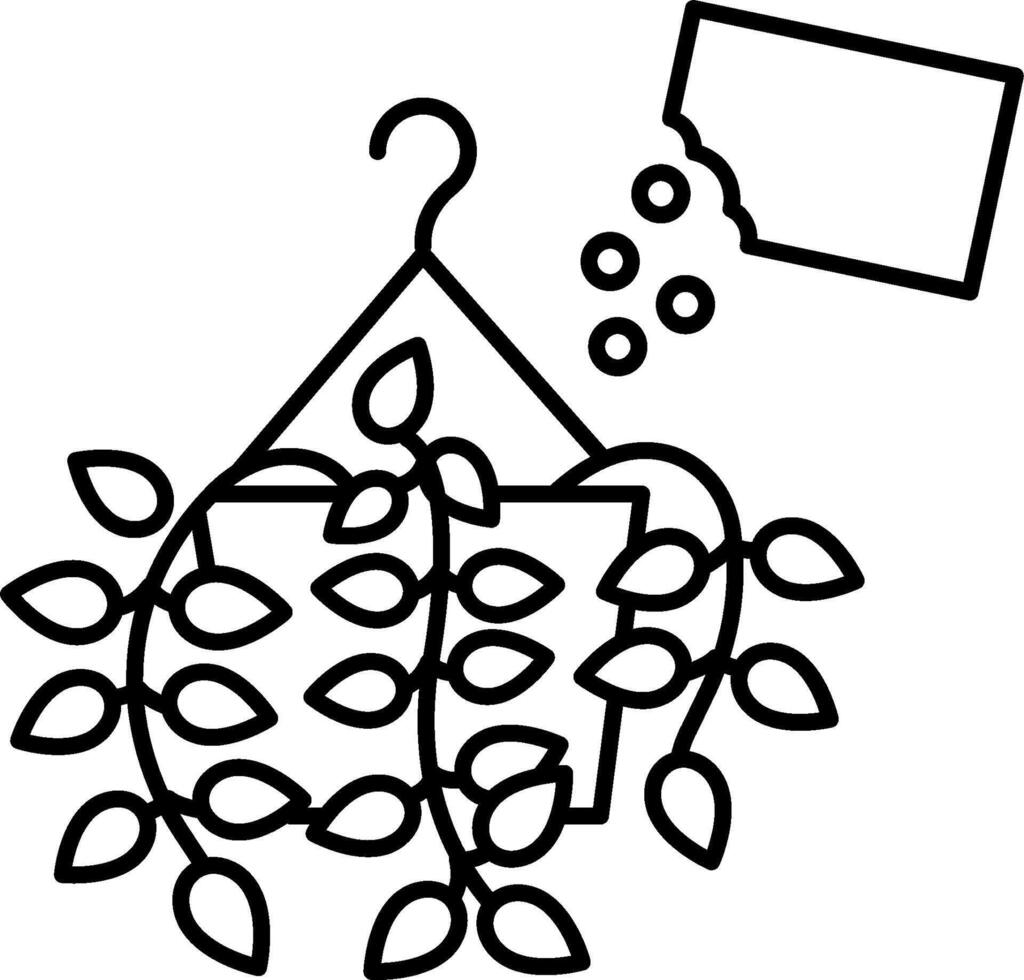 Plant hanging from a plant pot clipart vector