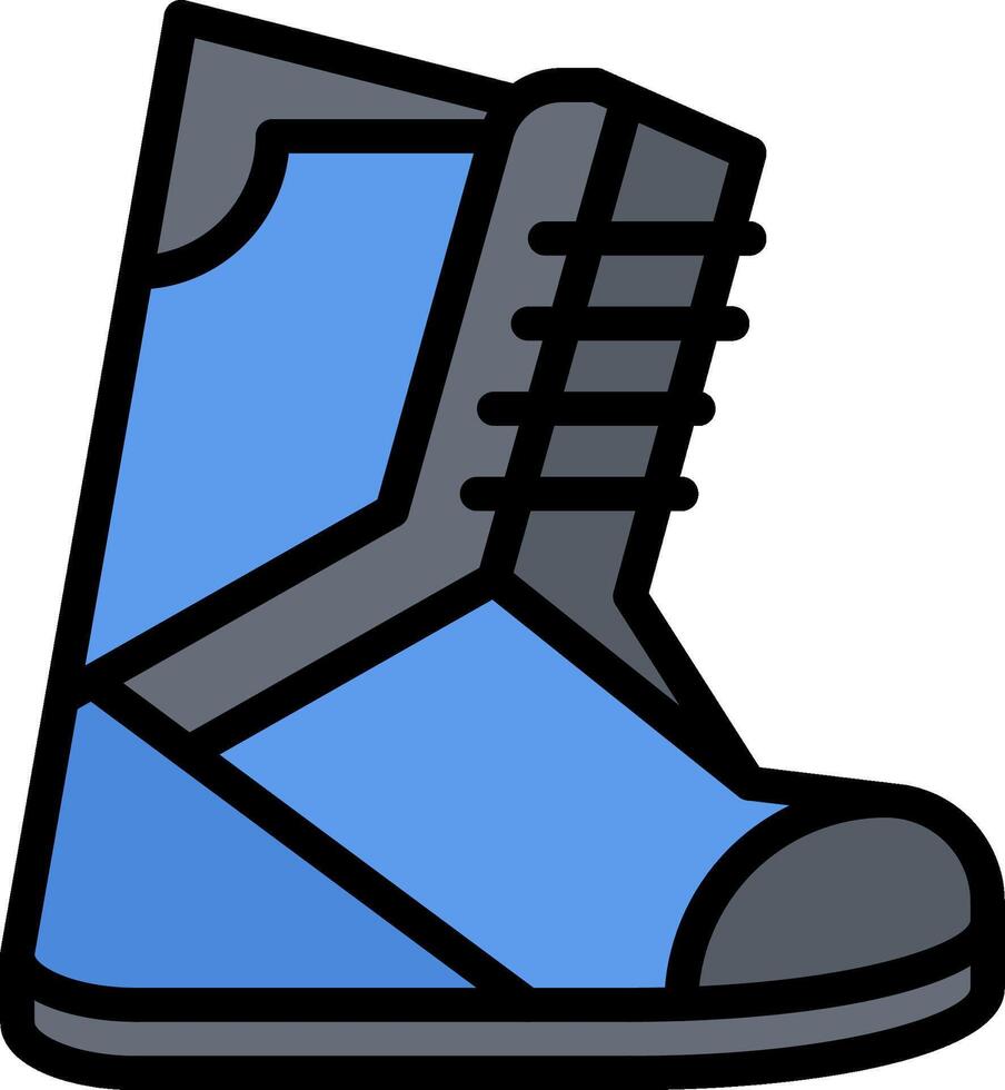 Blue snow boot icon vector